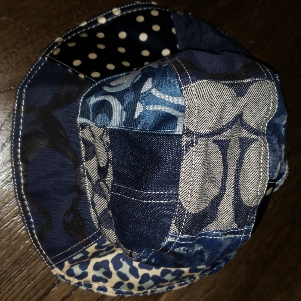 Vintage Rare Coach Poppy Denim Patchwork Bucket Hat P/Small - Picture 7 of 17